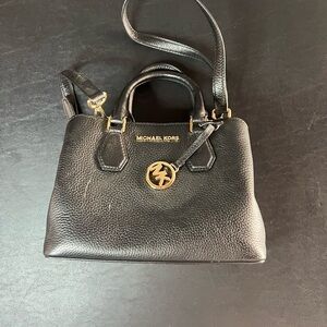 Michael Kors Black Pebbled Leather Satchel